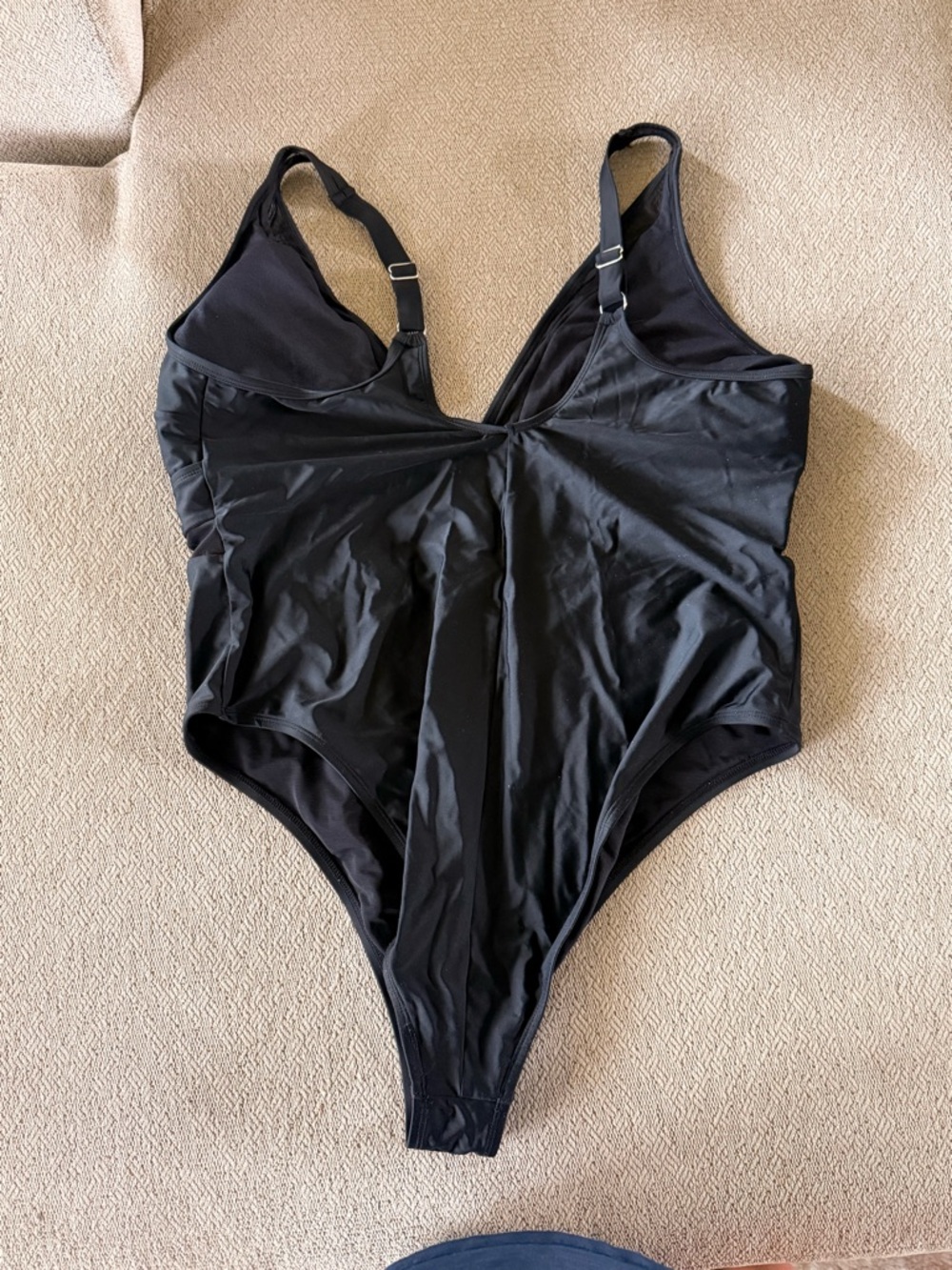 Cupshe Black Mesh Plunge One-Piece Swimsuit - Picture 3 of 3